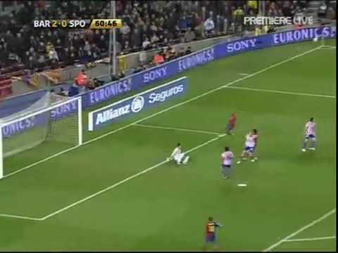 FC Barcelona vs Sporting Gijon 3-1 HD HQ REAL Highlights thierry henry lionel messi samuel etoo