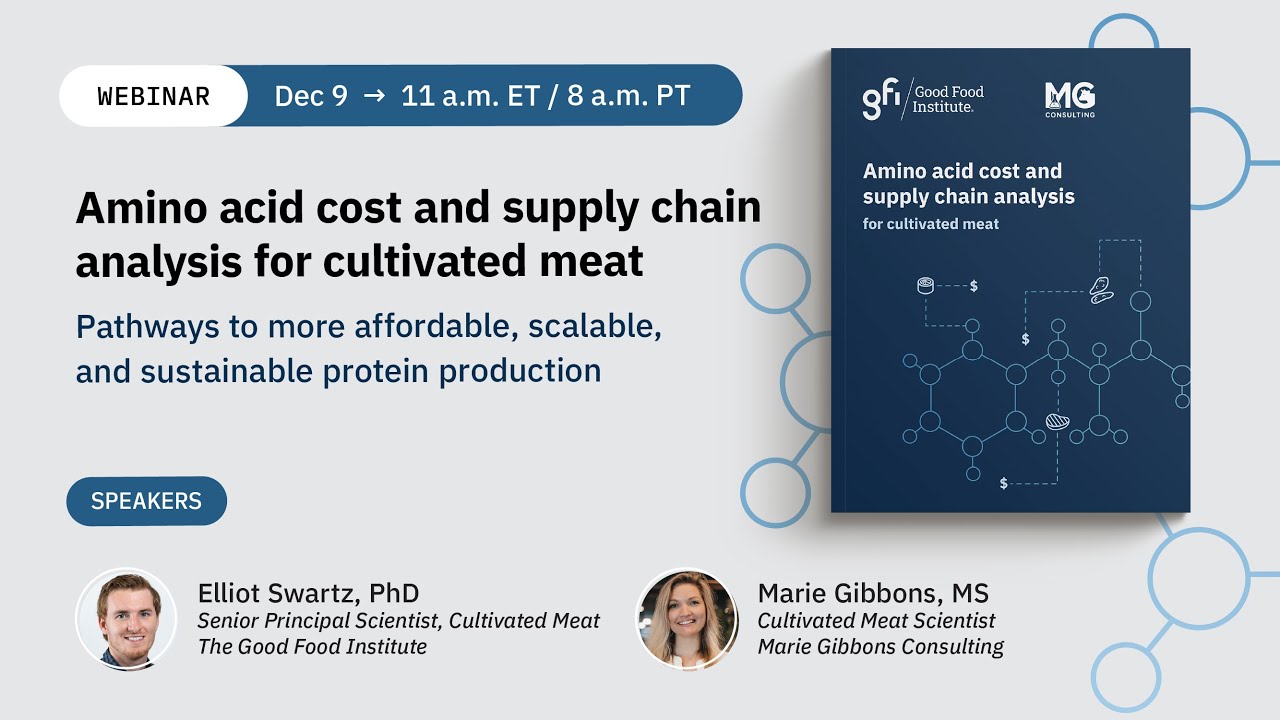 Amino acid cost and supply chain analysis for cultivated meat