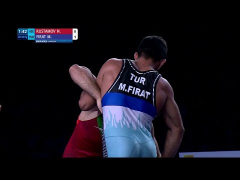 BRONZE GR - 66 kg: N. RUSTAMOV (AZE) df. M. FIRAT (TUR) by VPO1, 2-2