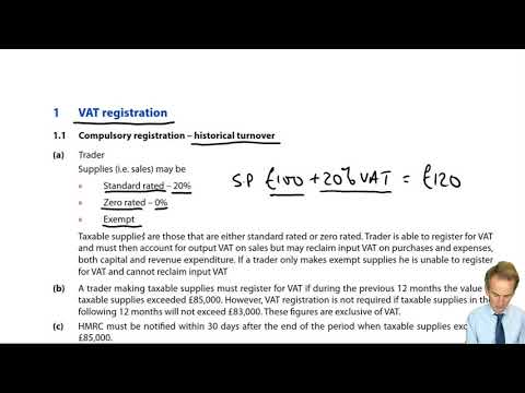 Introduction to VAT – Types of Supply & Compulsory Registration – ACCA Taxation (TX-UK) lectures