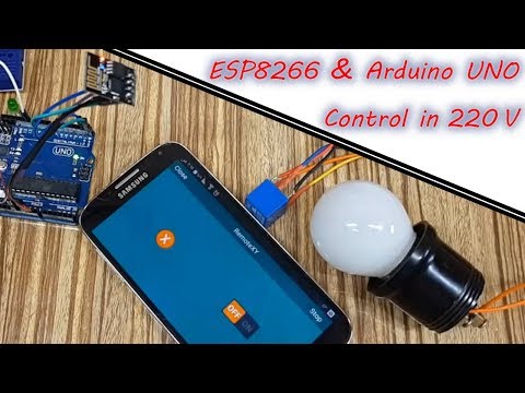 Arduino UNO & ESP8266-01 and control light 220V via internet using RemoteXY