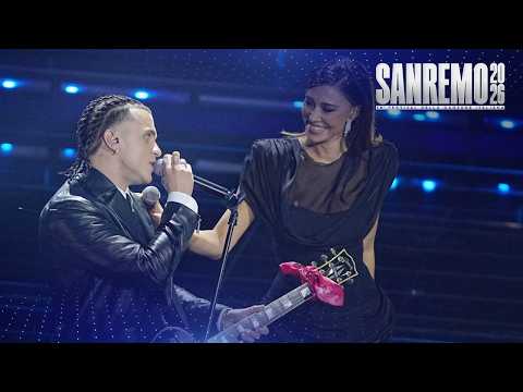 Sanremo 2026 - Samurai Jay, Belén Rodríguez e Roy Paci cantano Baila Morena