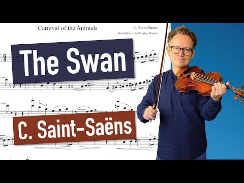The Swan, Camille Saint-Saëns | Violin and Piano | violin sheet music | piano accompaniment