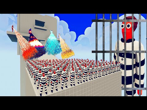 100x PRISONER + 1x GIANT vs 4x EVERY GOD   Totally Accurate Battle Simulator TABS