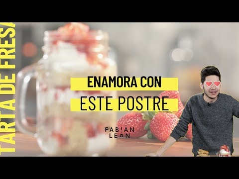 Postre SIN horno para San Valentín // Tarta de fresa en tarro