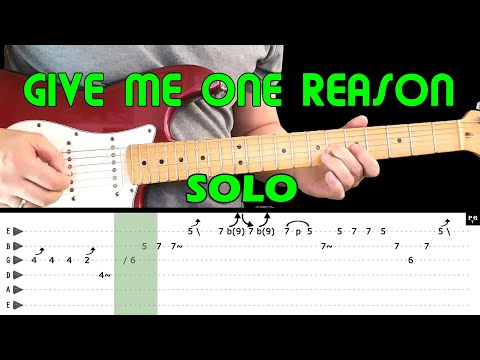 GIVE ME ONE REASON - Guitar lesson - Guitar solo (with tabs) - Tracy Chapman - fast & slow version Video