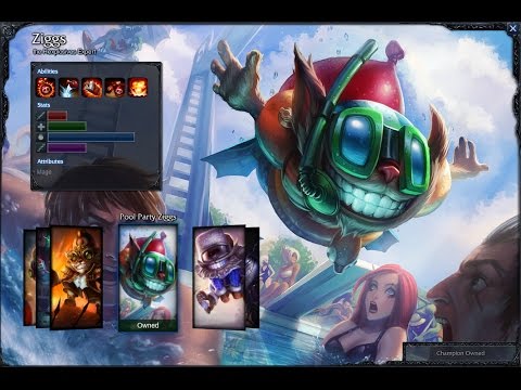Pool Party Ziggs Skin Spotlight Gameplay 1080p HD League Of Legends