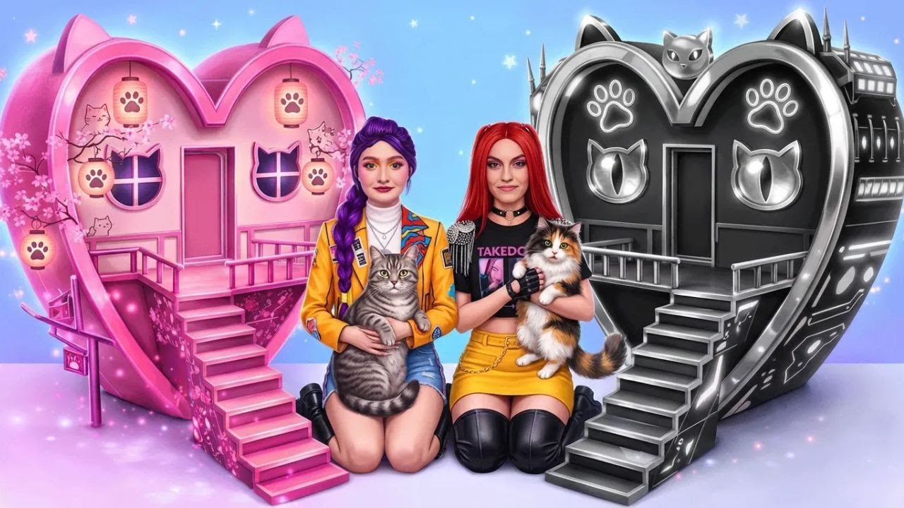 ピンクRUMI vs ブラックMIRA 🌸 KPopデーモンハンターズルームメイクオーバーバトル