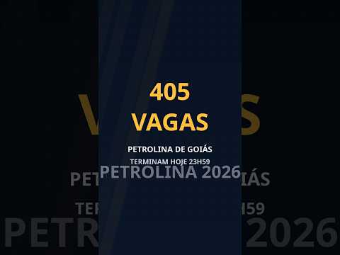 405 VAGAS: TERMINAM HOJE #shorts