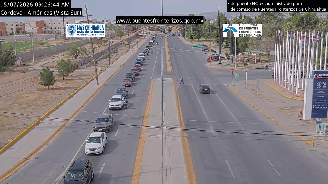 Live webcam view of Bridge of the Americas Southbound Crossing