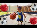 Playing Basketball Adek Succeeded In Dribbling The Ball Then Continued Playing Football