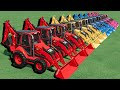 Transport With COLORS MEGA WORK With CAT BACKHOE LOADERs Farming Simulator 22