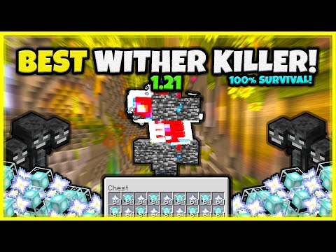 THE EASIEST WAY TO KILL THE WITHER!! (100% SURVIVAL) In Minecraft Bedrock 1.21