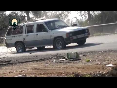 استهداف سيارة للحرس الجمهوري على طريق مطار دمشق الدولي من قبل كتيبة الناصر صلاح الدين