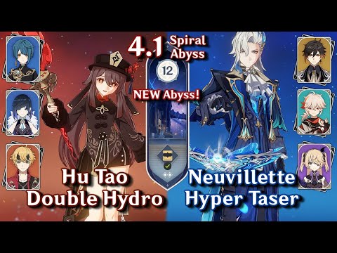 NEW SPIRAL ABYSS 4.1! C0 Neuvillette Taser & C0 Hutao Double Hydro | Spiral Abyss 4.1 - Floor 12  9⭐
