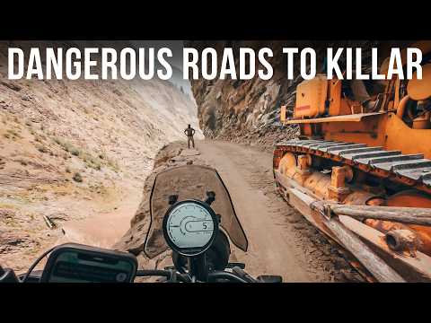 Cliff edge narrow roads in the Himalayas on a Royal Enfield 450 Himalayan - Episode 2