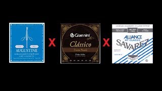 Video thumbnail for Cordas: Augustine Classic Blue vs Giannini Clássico vs Savarez HT Classic Alliance 540J by Rafael Milani