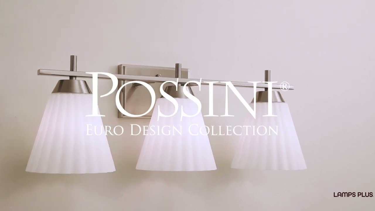 Video 1 Watch A Video About the Possini Euro Elodie Brushed Nickel 3 Light Bath Light