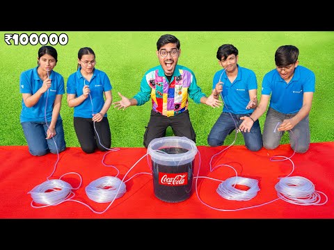 ₹100000 Longest Straw Challenge Ft. Crazy XYZ🔥- जल्दी पियो और जीतो नकद इनाम | Who Will Win?