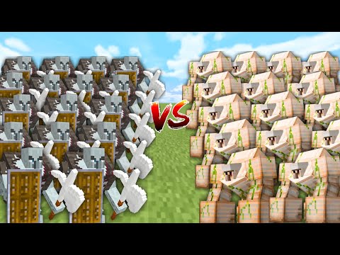 Ultimate GOLEMS vs PILLAGERS in Minecraft Mob Battle
