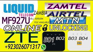 How To ZTE MF927U Unlock MTN LIQUID Zamtel Airtel All ZTE MF927u unlocking