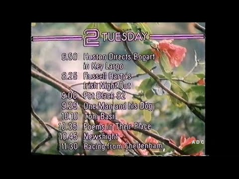 BBC2 announcer Peter Bolgar 16th March 1982