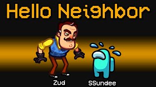 Download the video "NEW Among Us HELLO NEIGHBOR ROLE?! (Minigame Mod)"