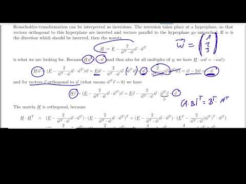 Numerics - Chapter 2.2.1 - System of linear equations. QR-decomposition using Householder