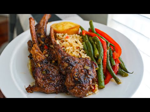 Amazing Garlic Butter Lamb Chops Recipe With Veggies Rice and Cornbread