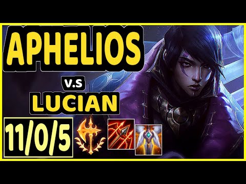 HADES (APHELIOS) vs LUCIAN - 11/0/5 KDA BOTTOM ADC CHALLENGER GAMEPLAY - EUW