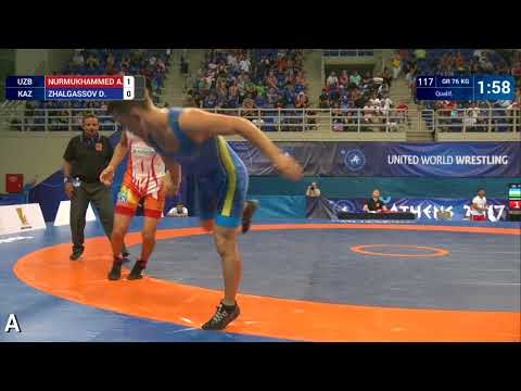 Qual. GR - 76 kg: D. ZHALGASSOV (KAZ) df. A. NURMUKHAMMED (UZB) by VFA, 4-2