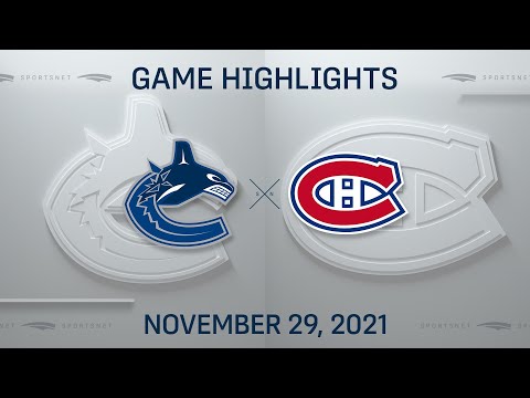 NHL Highlights | Canucks vs. Canadiens - Nov. 29, 2021