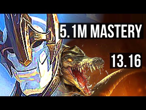 GALIO vs RENEKTON (MID) | 5.1M mastery, 1600+ games, 1/2/18 | KR Master | 13.16