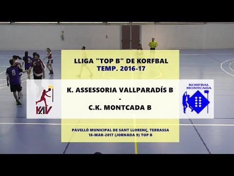 Vallpa B - Montcada B (J9 TOP B) Lliga Nac. B de Korfbal 2016-17