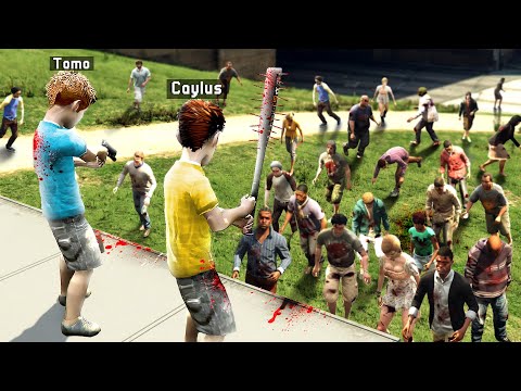 MASSIVE ZOMBIE HORDE Chases KIDS in GTA 5 RP!