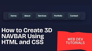 How to Create 3D NAVBAR Using HTML and CSS