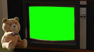 Ted watching TV and celebrating meme template & green screen