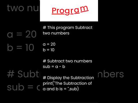 Python Program To Subtract Two Numbers Step By Step Tutorial