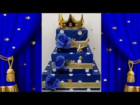 royal blue and gold baby shower dress