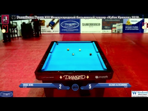 Grabe Denis (EST)-(GRE) Kazakis AleksandrosKremlin Cup 10-ball 2018.