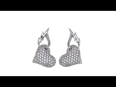 Margo Manhattan 12.3ctw White Topaz Heart Earrings