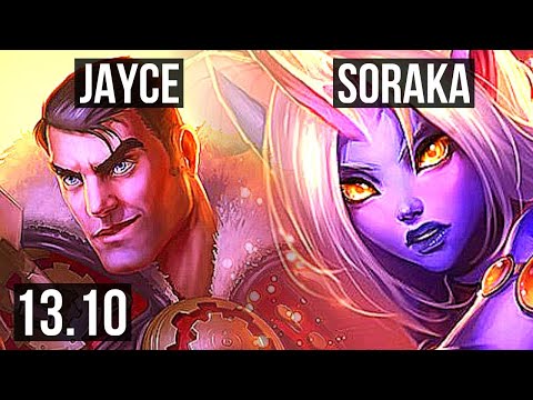 JAYCE vs SORAKA (TOP) | 7 solo kills, 18/4/6, 300+ games | KR Master | 13.10