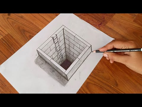 Tutorial Art 3D Hole Optical Illusion Drawing / How to Draw a 3D 2025 Class / 5Day