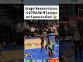 🫣 Angel Reese misses 4 STRAIGHT layups on 1 possession! WNBA women's basketball #shorts #short #wnba