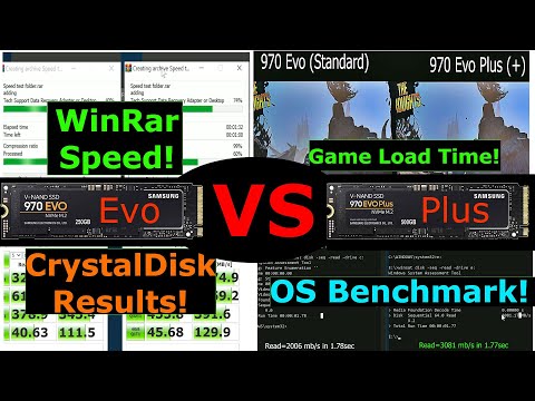 Samsung 970 EVO versus 970 Plus. M.2 NVME SUPER SPEED!!!