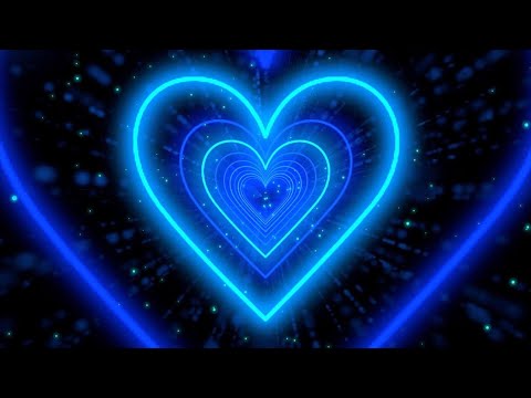 Neon Lights Love Heart Tunnel Background💙Blue Heart Background corazones blanco y negro 10 Hours