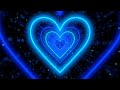 Neon Lights Love Heart Tunnel Background💙Blue Heart Background corazones blanco y negro 10 Hours