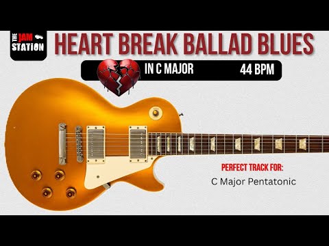 Emotional Heartbreak Ballad Blues Guitar Backing Track Jam in C - 44 bpm