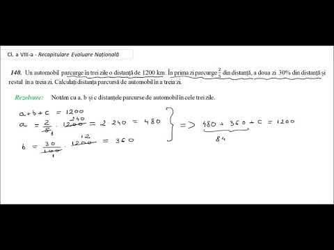Cl a VIII-a - Recapitulare EN - pb 140 - parcurge în trei zile distanța- Model MEN Test 8 - apr 2020