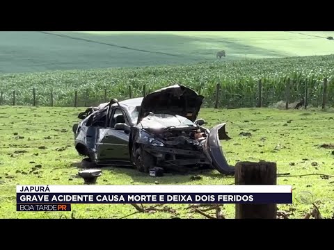 Acidente na PR-498 em Japurá mata mulher e deixa feridos